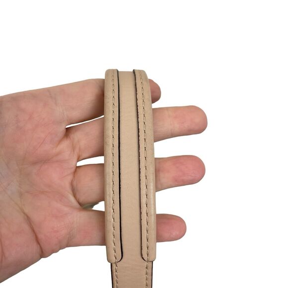 Michael Kors Jet Set Monogram Shoulder Bag Pleated White Tan Signature MK Logo - Picture 8 of 13